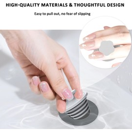 Tapones de Drenaje para bañera – 2 Tapones universales de Silicona para Ducha y Fregadero, baño y desagüe de Ducha, fácil instalación, Gris Claro