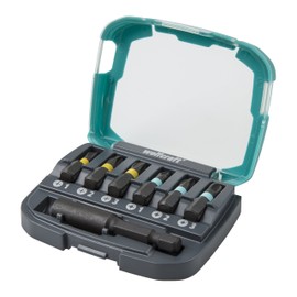 wolfcraft 2974000 Impact-bit Box 7 Pieces Phillips + Pozidriv, Black, Set of 7