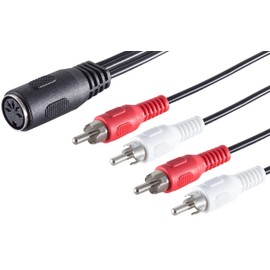 1aTTack.de 5 x 0.2 m 5-Pin DIN Female to 4 RCA Male High Quality Audio Adapter Cable Moulded Connectors Nickel-Plated Contacts Perfect for HiFi Music Systems Studio Equipment