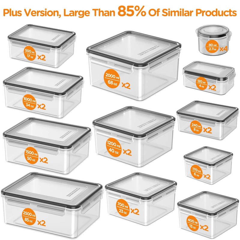 HOMETALL 52 Piece Airtight Food Storage Containers Set with Lids