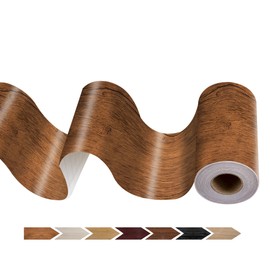 JUNART Wood Grain Repair Tape(10cm×1000cm), Self-Adhesive Waterproof Realistic Textured Repair Duct Tape for Tables, Baseboards, Doors, Windows, and Floors with Plastic Scraper(Begonia Wood)