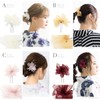 Soubien Hair Ornament, Sheer, Flower, Yukata, Arrangement, E, Blue