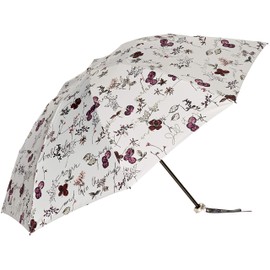 Jill Stuart AURORA JI-27015-15 Botanical Print (Foil Letter) Carbon Lightweight UV Light Blocking Umbrella for Women, light purple