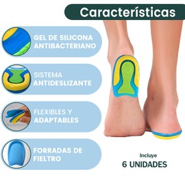 Bodytecni Fersenpolster zur Korrektur von Plantarfasziitis und Fersensporn, Silikon, für Damen und Herren, Gel-Fersenpolster für Fersensporn, Unisex (Größe 40-47), 6 Stück