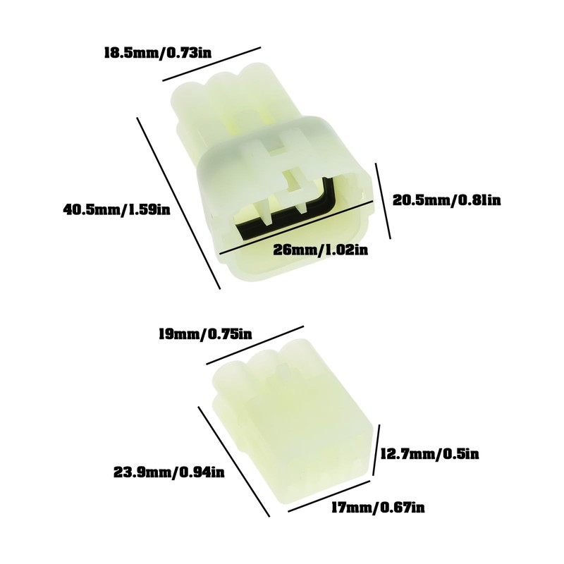 VGOL 2 Pairs 6Pin Motorcycles Sealed Electrical Connectors 6189-6171 6180-6181