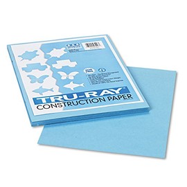 Pacon 103016 Tru-Ray Construction Paper, 76 lbs., 9 x 12, Sky Blue, 50 Sheets/Pack
