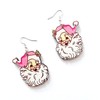 Cute Christmas Earring Pink Christmas Earrings for Women Pink Santa