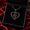 REDSUN - Collar de mano con esqueleto y corazón negro