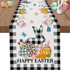 Easter Bunny Eggs Table Runner Buffalo Plaid Linen Tables Runner