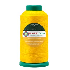 Mandala Crafts Bonded Nylon Sewing Thread, 1500 Yard Size #69 T70 (Yellow)