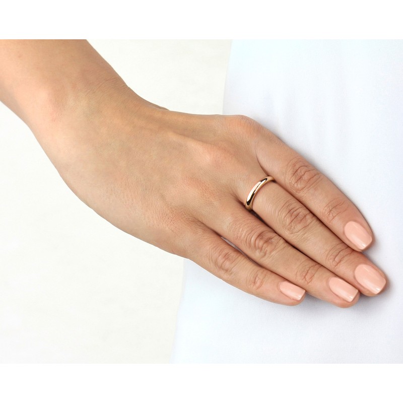Tuscany Silver Damen Sterling Silber Rotgold Vergoldet Plain Band Ring