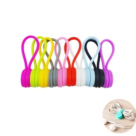 FineGood Cable Clip, Cord Clip, Magnet, Rainbow Color, 10 Pieces, Storage, Secure, Reusable, Charging Cable, Convenient Storage, Anti-lost