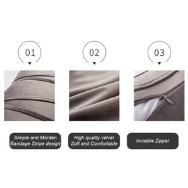 Hyper Cover Velvet Cushion Cover with Bandage Stripes Design (Black, 50x50 cm) - Elegant Home Décor Product for Room Decor, Perfect for Couch and Boho Home Decor Throw Pillow Covers