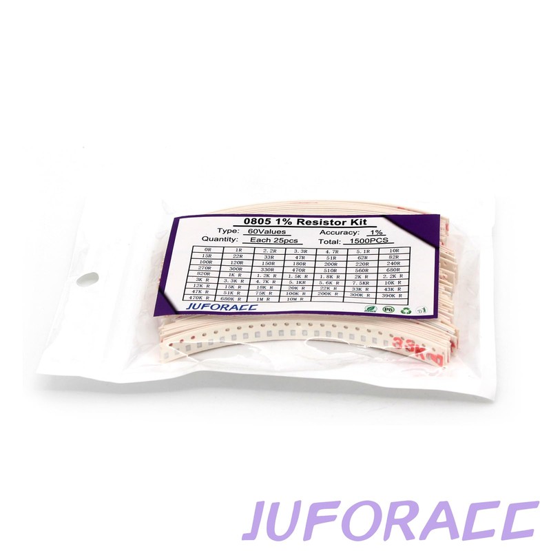 JuForAcc 0805 - Kit de resistencia SMD, 1500 unidades