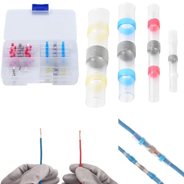 120PCS Heat Shrink Wire Connector Butt Terminals Kit,heat shrink connectors