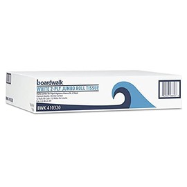 Boardwalk BWK410320 3.2 in. x 525 ft. 2-Ply Septic Safe Jumbo Roll Bathroom Tissue - White (12 Rolls/Carton)