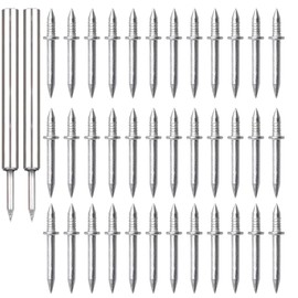 Double-Headed Nails, Pack of 200 Seamless Nail with Double-Headed Skirting Thread Nail for Skirting Boards without Traces, Skirting Board Screws with 2 Nail-Specific Sleeve Tool