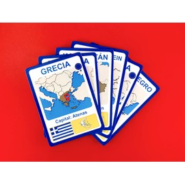 DIDACTICARDS - Flags and countries of the European continent, Educational game, Board game, Primary review, Geography, Learning countries and flags for children, Game, Cards, Educational flashcards -