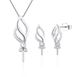 Simple Jewelry Set Fitting for Women Sterling Silver, Design Pendant Earring Accessories for DIY Jewelry Making