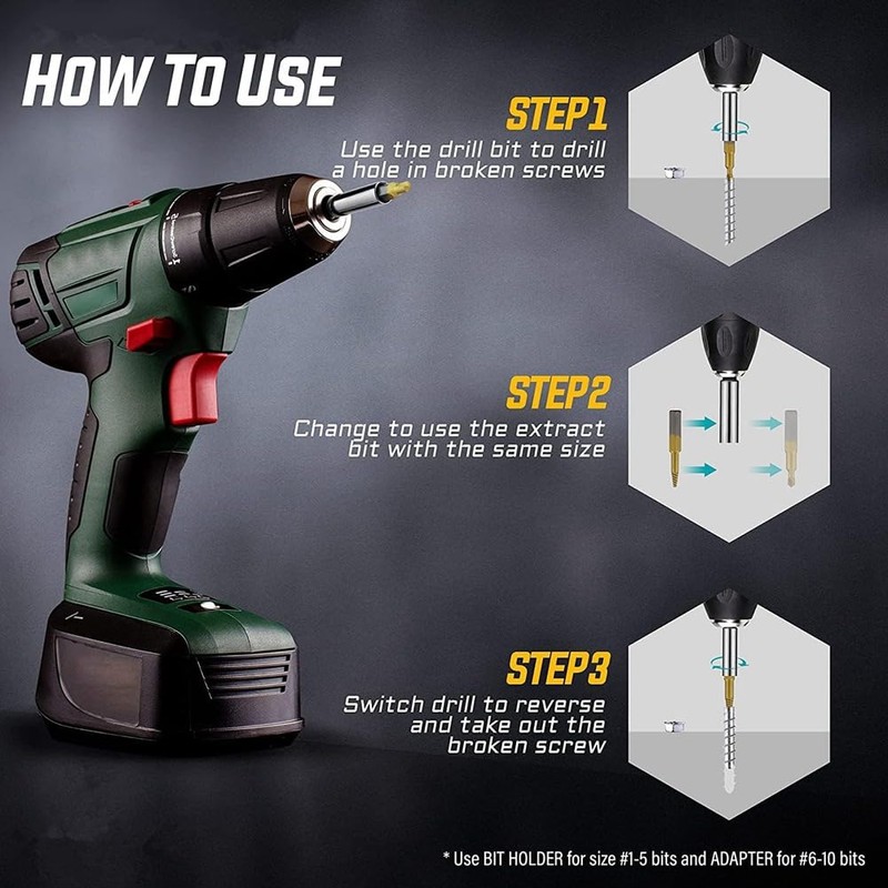 Peakloong 22Pcs Titanium Damaged Screw Extractor Set - Stocking Stuffers