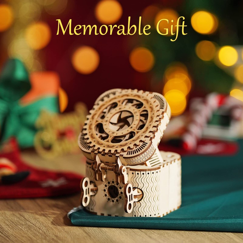 ROKR 3D Wooden Puzzle Mechanical Treasure Box Model DIY Brain
