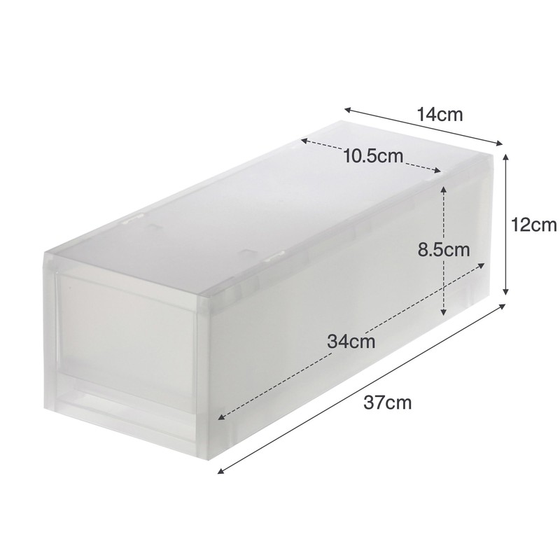 Mujin Ryohin Polypropylene Small Item Storage Case Half Medium 83831820