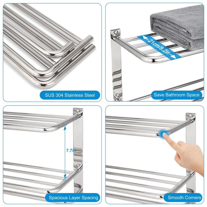 Dewvie Bathroom Towel Rack with Tower Bars - SUS 304