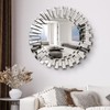 QDSSDECO Round Mirror Sunburst Wall Mirror 24" Beveled Edge Frameless