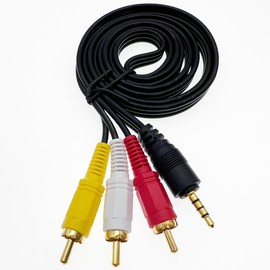 Hjiopkul 1.35M 3.5mm Mini Plug (Male) to 3RCA Male Adapter Stereo Cable 4 Pole 3.5mm to RCA Audio & Video Converter Cable (1.35 M)