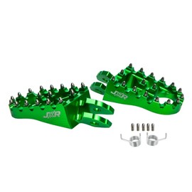 JXR Sur Ron Foot Pegs - Upgraded Pedal Rests Surron Accessories for Light Bee Dirt Bike - Anodised Aluminium Motorcycle Footpegs (Green)