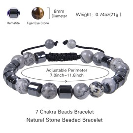 GelConnie Stone Bead Bracelet Healing Anxiety Bracelets Womens Bead Bracelets 8mm Beaded Stone Stretch Bracelet Positive Energy Bracelet