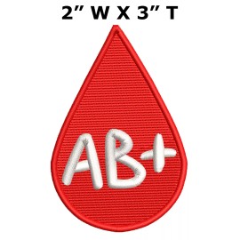 Athena Brands BLOOD TYPE AB +POSITIVE EMBROIDERED PATCH MADE IN USA MILITARY IRON SEW APPLIQUE