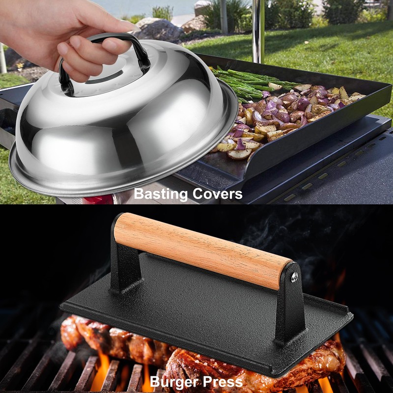 ROMANTICIST 132PC Professional Griddle Accessories Kit - Heavy Duty Stainless