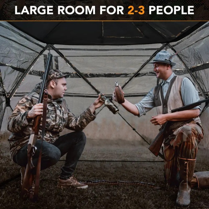 5-in-1 Detachable Hunting Blind for 2-3 People with Skylight Premium