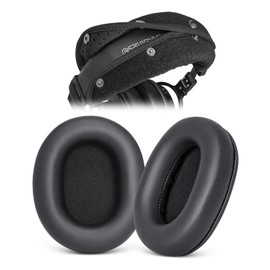 GEVO Replacement Ear Pads Cushion and Protective Headband Cover for Sony MDR 7506 V6 V7 CD900ST Headphone, Earpads & Headband Protector, Easy Installation, Repair Parts - Black