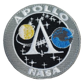 TrendyLuz NASA Apollo Space Mission Earth Moon Embroidered Hook and Loop Patch
