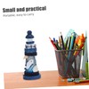 Ipetboom 4pcs Mediterranean Style Mini Wooden Lighthouse Ornaments Nautical Home
