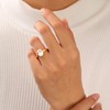 FUNEIA Cubic Zirconia Gold Rings for Women Non Tarnish Trendy