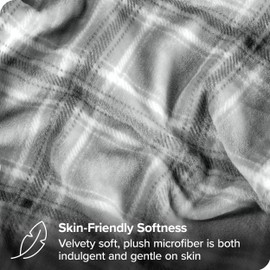 Bare Home Fleece Blanket - Full/Queen Blanket - Tartan Plaid - Lightweight Blanket for Bed, Sofa, Couch, Camping, and Travel - Microplush - Ultra Soft Warm Blanket (Full/Queen, Tartan Plaid)
