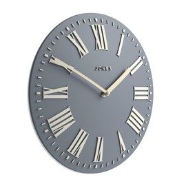 JONES CLOCKS Traditional 12" Premium Indoor Convex Wall Clock, The 'Strand' in Navy 30 x 30 x 4cm