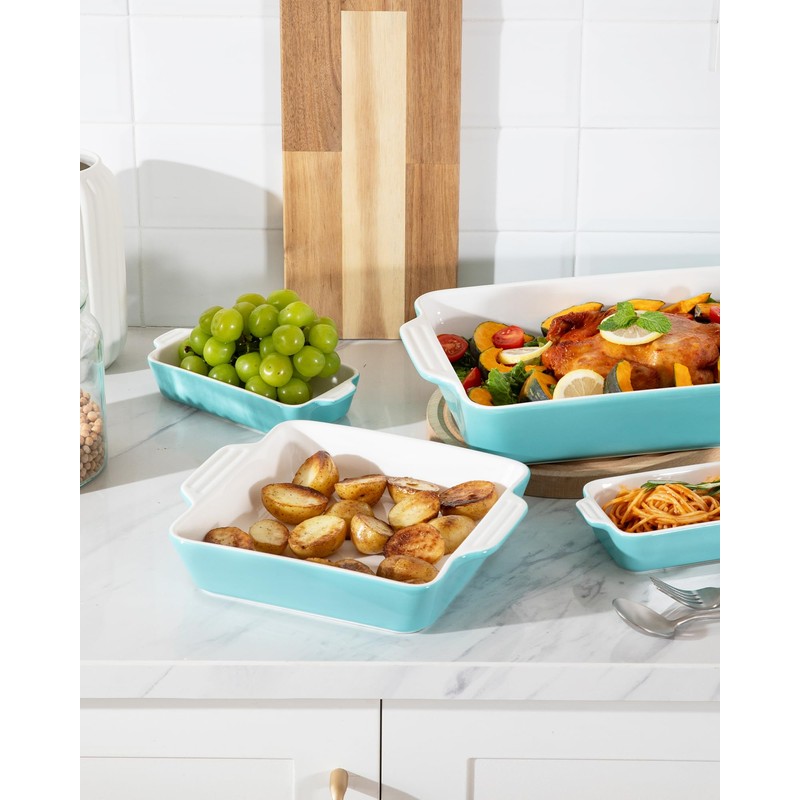 Sweejar Ceramic Bakeware Set of 4, Casserole Dishes for Oven,