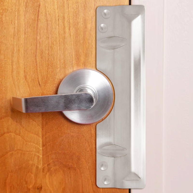 Nuk3y Door Latch Guard Protector Stainless Steel for Out Swing