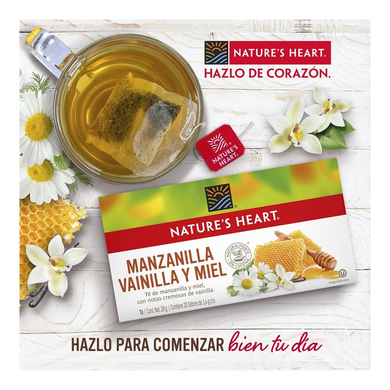 Té Nature's Heart Manzanilla, Vainilla y Miel