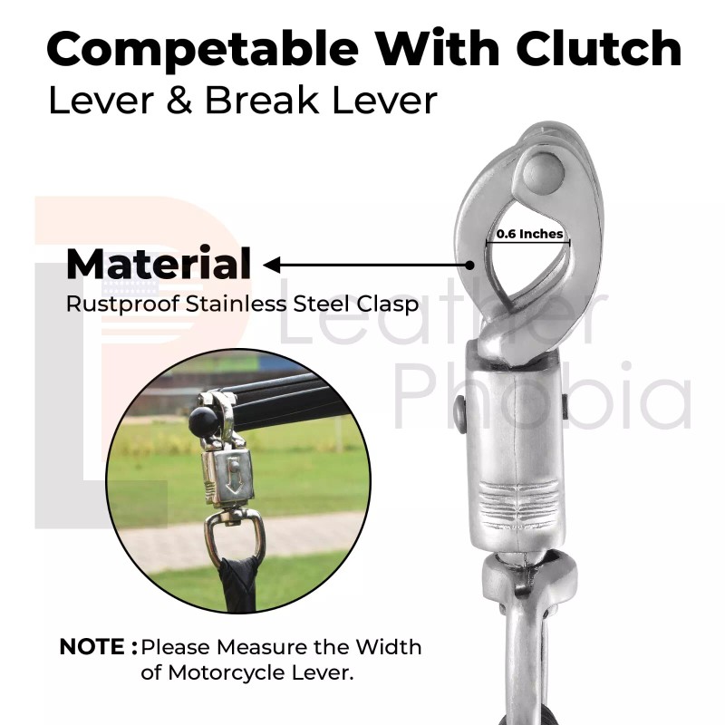 Leather Phobia 36" Leather Motorcycle Get Back Whip for Handlebar