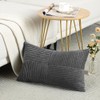 FDTERN Set of 2 Dark Grey Corduroy Cushion Covers, 40