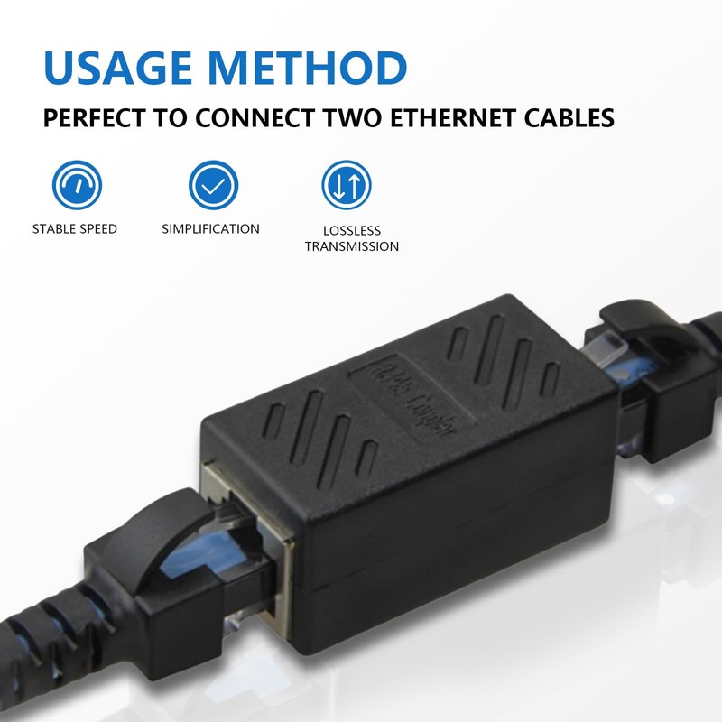 Buaak 12 Pcs RJ45 Coupler, Ethernet Connector, Female to Female,