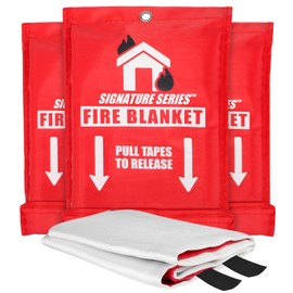Signature Series Fire Blanket | Flame Suppression Fiberglass Blanket for Home & Kitchen Safety