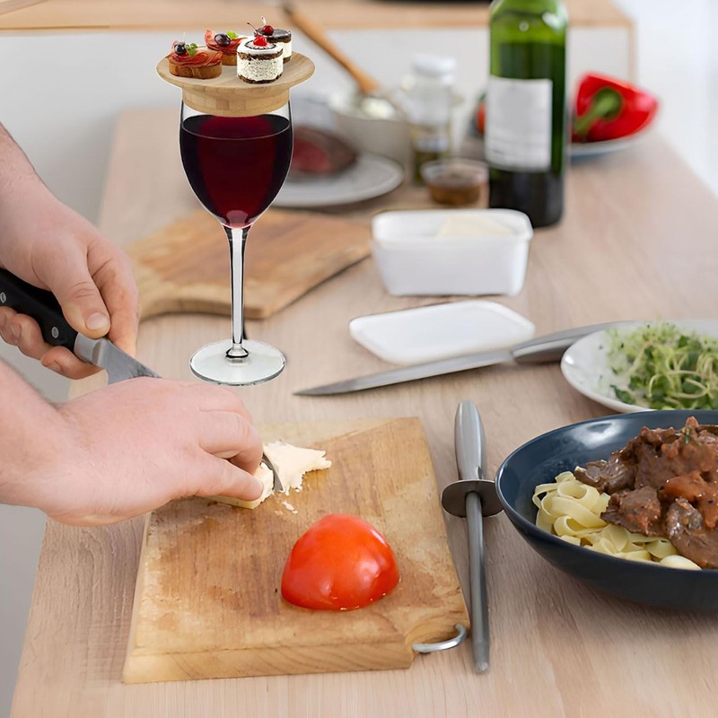 6pcs Wine Glass Charcuterie Topper Mini Charcuterie Board Coasters Appetizer