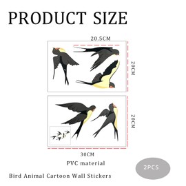 Pack of 5 Bird Stickers for Window Panes, Bird Wall Stickers, Bird Sticker Window, Anti-Collision Window Sticker Shape, Window Sticker, Bird Protection, Summer Stickers for Windows, Window Stickers
