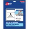 Avery TrueBlock Matte White Rectangle Labels with Sure Feed, 2.25"
